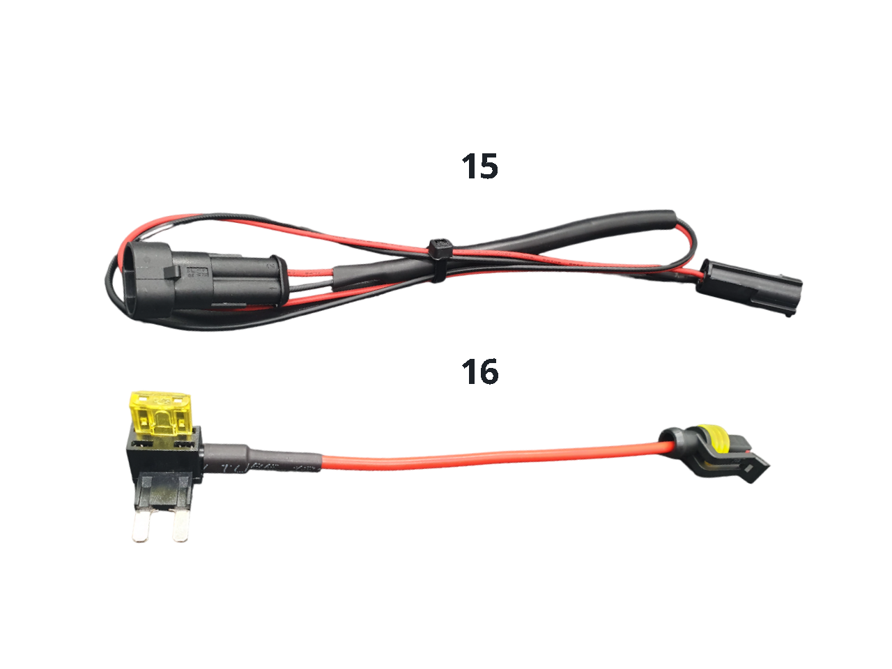 Power harnesses (15) + (16)