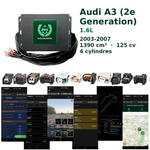 Boîtier éthanol E85 WiFi pour Audi A3 (2e Generation) 1.6L (2003-2007) — 4 cylindres