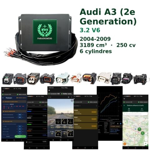 Boîtier éthanol E85 WiFi pour Audi A3 (2e Generation) 3.2 V6 (2004-2009) — 6 cylindres