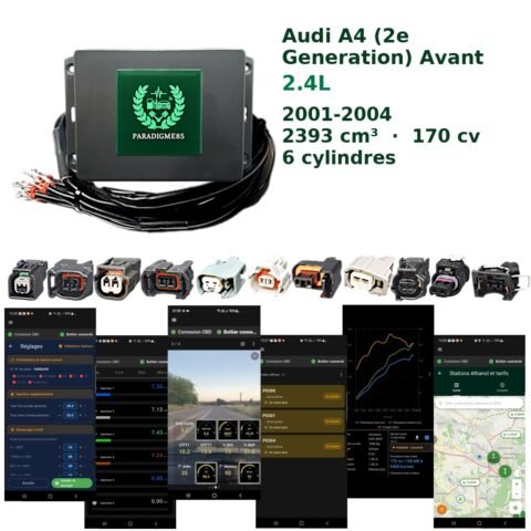 Boîtier éthanol E85 WiFi pour Audi A4 (2e Generation) Avant 2.4L (2001-2004) — 6 cylindres