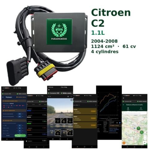 Boîtier éthanol E85 WiFi pour Citroen C2 1.1L (2004-2008) — 4 cylindres