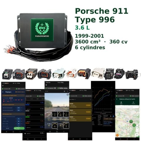 Boîtier éthanol E85 WiFi pour Porsche 911 Type 996 3.6 L (1999-2001) — 6 cylindres