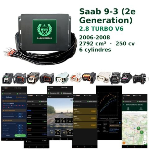 Boîtier éthanol E85 WiFi pour Saab 9-3 (2e Generation) 2.8 TURBO V6 (2006-2008) — 6 cylindres