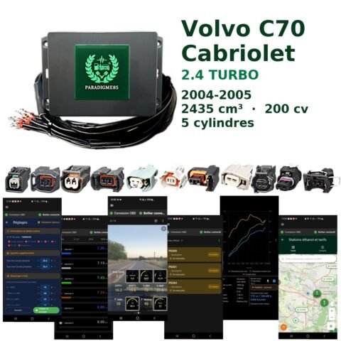 Boîtier éthanol E85 WiFi pour Volvo C70 Cabriolet 2.4 TURBO (2004-2005) — 5 cylindres