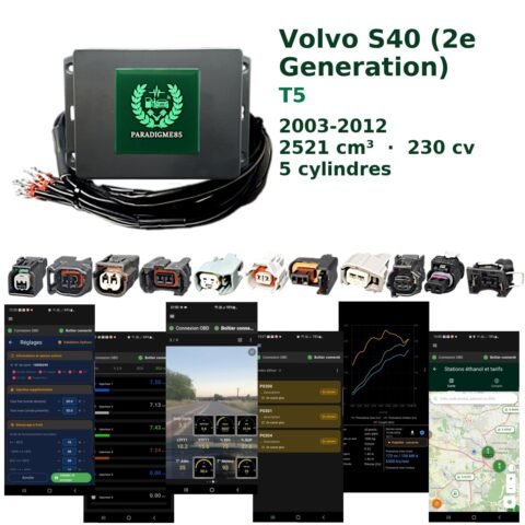 Boîtier éthanol E85 WiFi pour Volvo S40 (2e Generation) T5 (2003-2012) — 5 cylindres